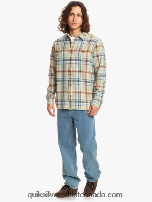 CA Quiksilver Men Intrepide Explorer Long Sleeve Flannel Shirt desert sage intrepid TX4R21772