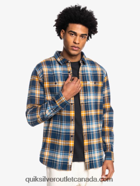 CA Quiksilver Men Intrepide Explorer Long Sleeve Flannel Shirt insignia blue intrepid TX4R21770