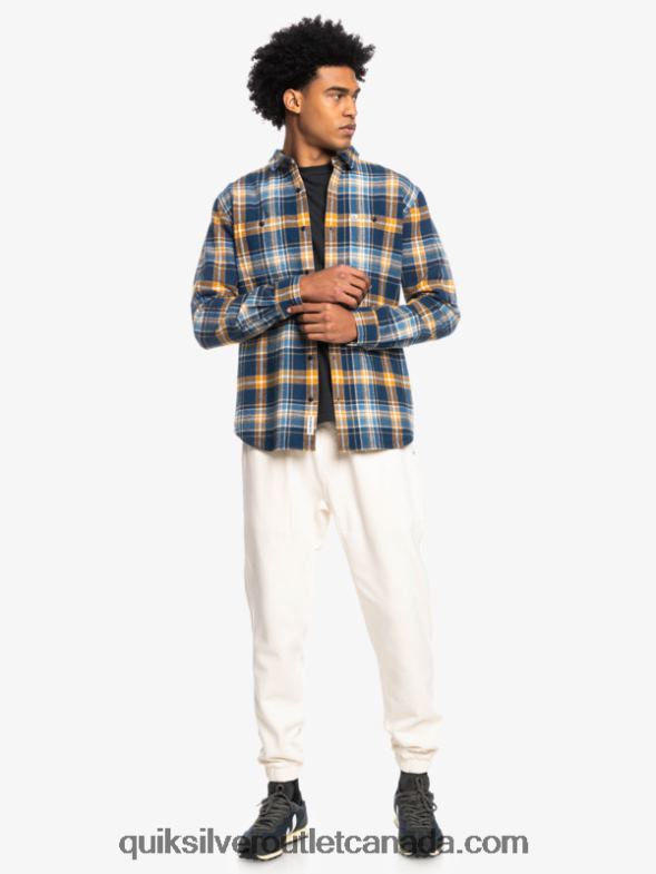 CA Quiksilver Men Intrepide Explorer Long Sleeve Flannel Shirt insignia blue intrepid TX4R21770