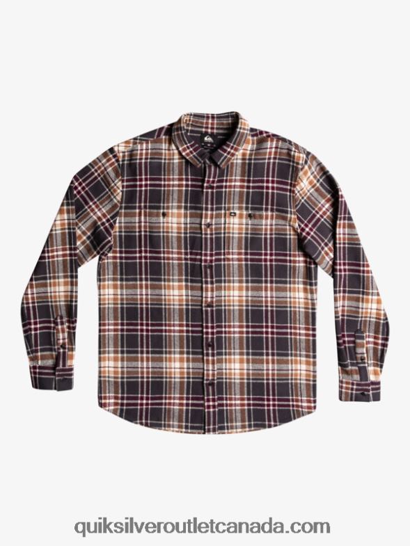 CA Quiksilver Men Intrepide Explorer Long Sleeve Flannel Shirt phantom intrepid TX4R21771