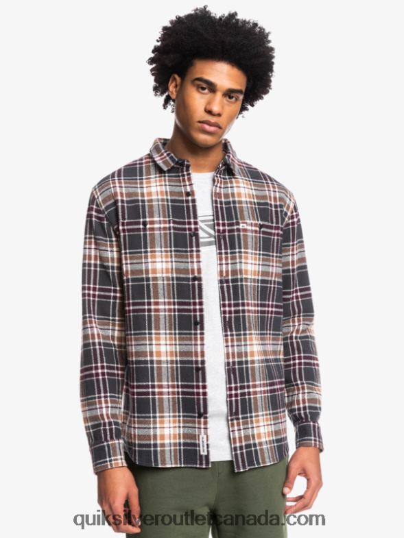 CA Quiksilver Men Intrepide Explorer Long Sleeve Flannel Shirt phantom intrepid TX4R21771