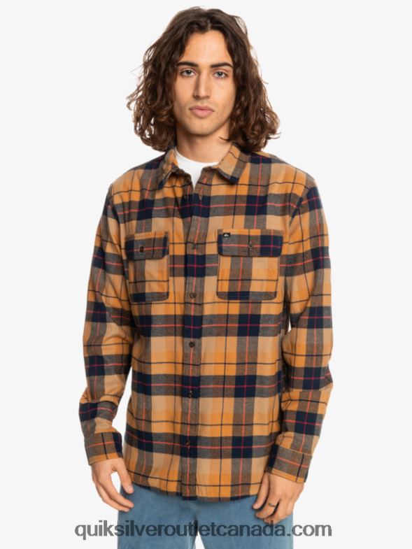 CA Quiksilver Men Kinsale Stretch Long Sleeve Shirt brown sugar kinsale TX4R21506