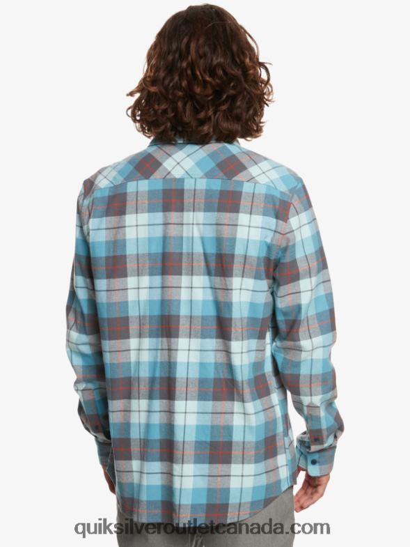 CA Quiksilver Men Kinsale Stretch Long Sleeve Shirt iced aqua kinsale TX4R21507
