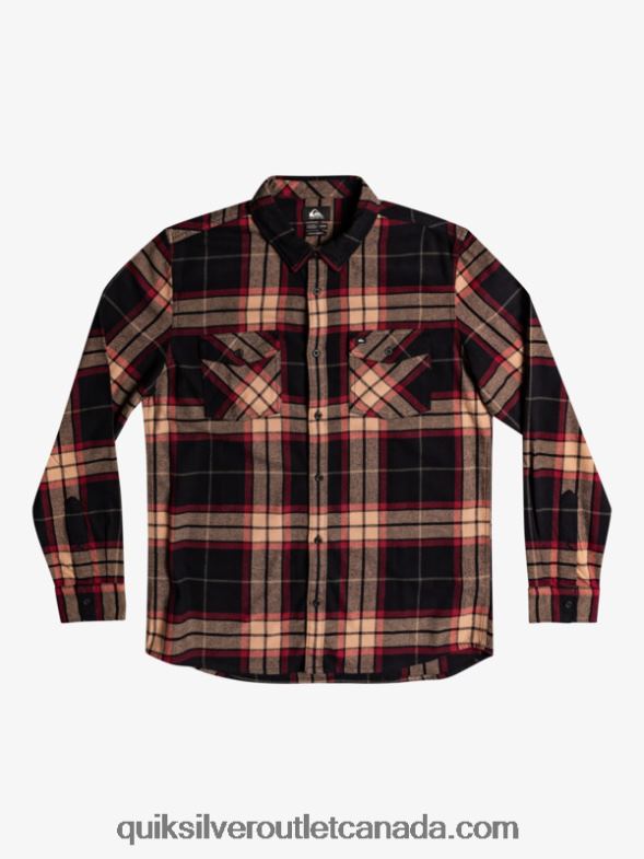 CA Quiksilver Men Linden Stretch Long Sleeve Flannel Shirt black linden stretch TX4R21428