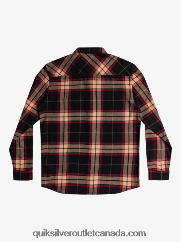 CA Quiksilver Men Linden Stretch Long Sleeve Flannel Shirt black linden stretch TX4R21428