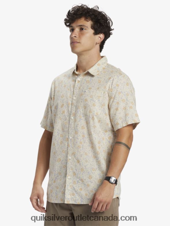CA Quiksilver Men Mellow Fuzz Short Sleeve Shirt birch mellow fuzz TX4R21232
