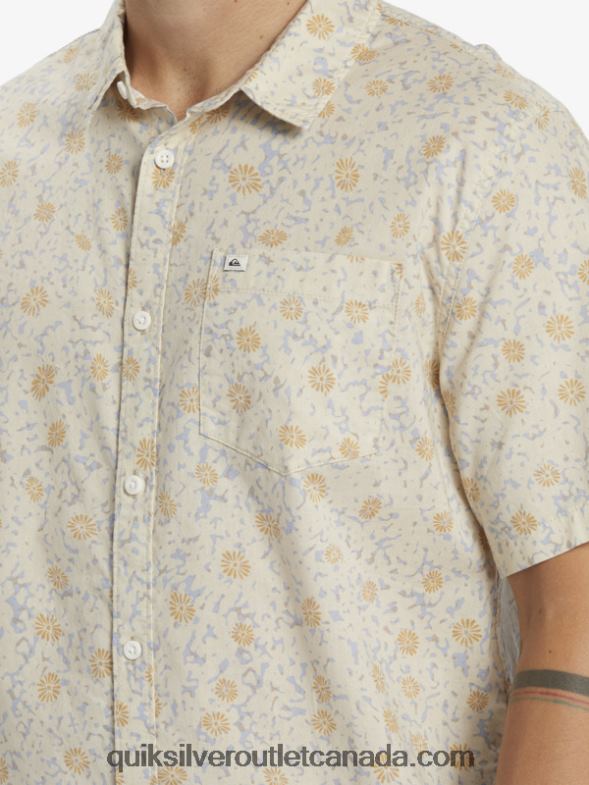 CA Quiksilver Men Mellow Fuzz Short Sleeve Shirt birch mellow fuzz TX4R21232