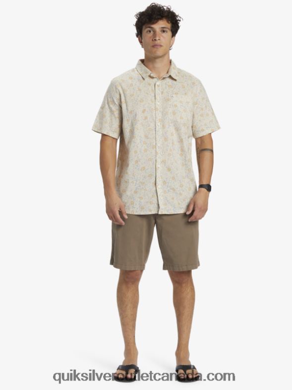 CA Quiksilver Men Mellow Fuzz Short Sleeve Shirt birch mellow fuzz TX4R21232