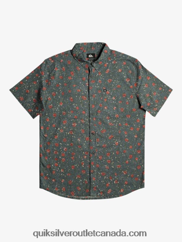 CA Quiksilver Men Mellow Fuzz Short Sleeve Shirt dark slate mellow fuzz TX4R21231