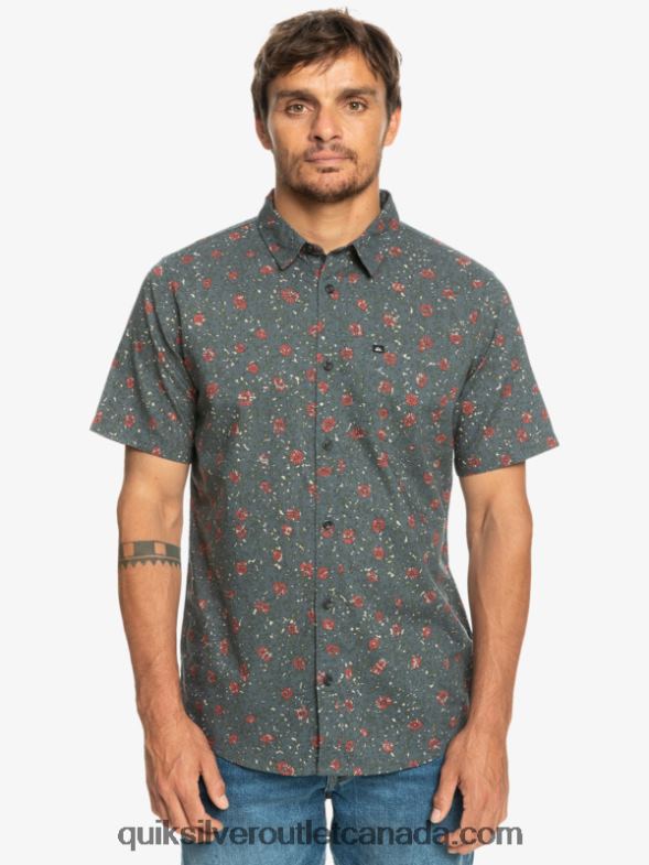 CA Quiksilver Men Mellow Fuzz Short Sleeve Shirt dark slate mellow fuzz TX4R21231
