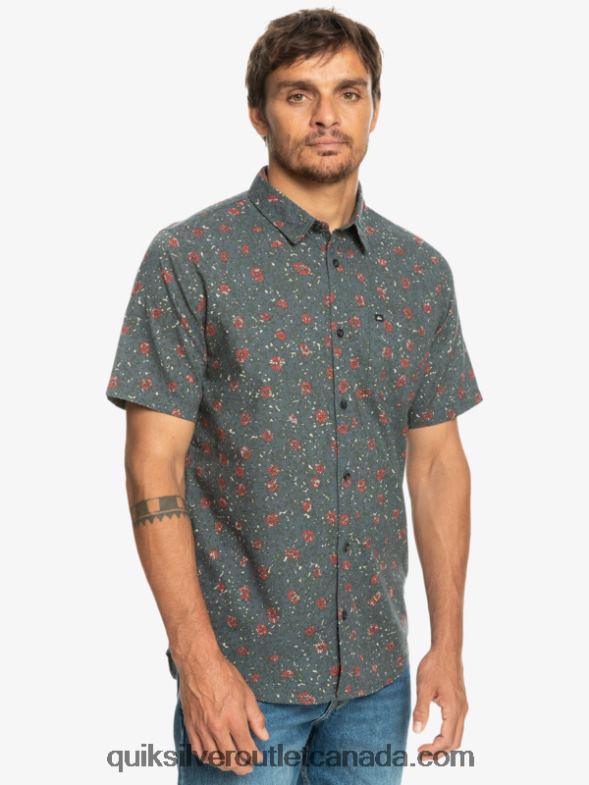 CA Quiksilver Men Mellow Fuzz Short Sleeve Shirt dark slate mellow fuzz TX4R21231