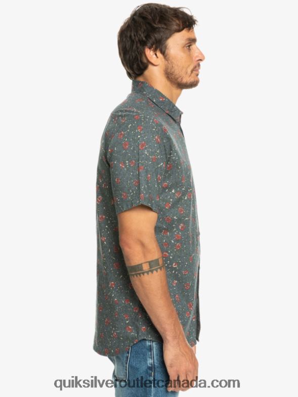 CA Quiksilver Men Mellow Fuzz Short Sleeve Shirt dark slate mellow fuzz TX4R21231