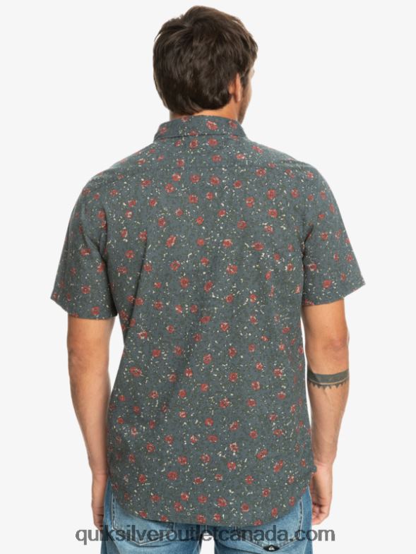 CA Quiksilver Men Mellow Fuzz Short Sleeve Shirt dark slate mellow fuzz TX4R21231