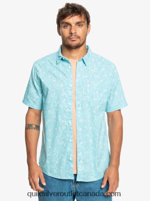 CA Quiksilver Men Mellow Fuzz Short Sleeve Shirt sky blue mellow fuzz TX4R21230