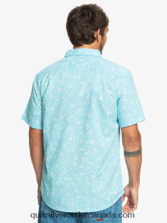 CA Quiksilver Men Mellow Fuzz Short Sleeve Shirt sky blue mellow fuzz TX4R21230