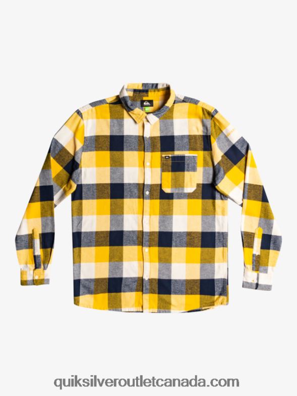 CA Quiksilver Men Motherfly Long Sleeve Flannel Shirt birch motherfly 223 TX4R21575