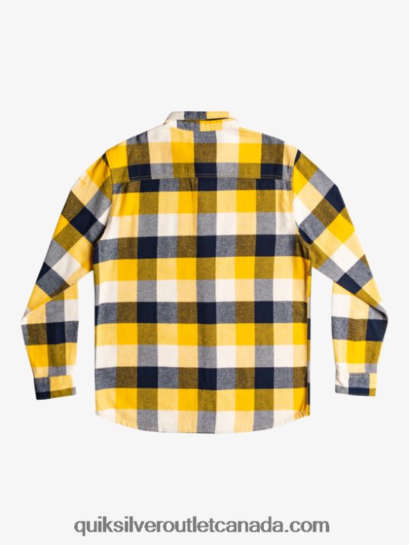 CA Quiksilver Men Motherfly Long Sleeve Flannel Shirt birch motherfly 223 TX4R21575