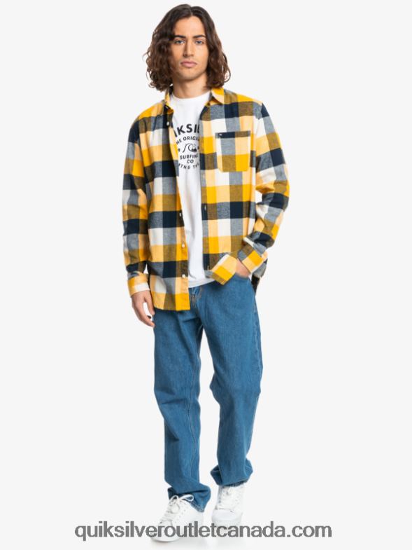 CA Quiksilver Men Motherfly Long Sleeve Flannel Shirt birch motherfly 223 TX4R21575
