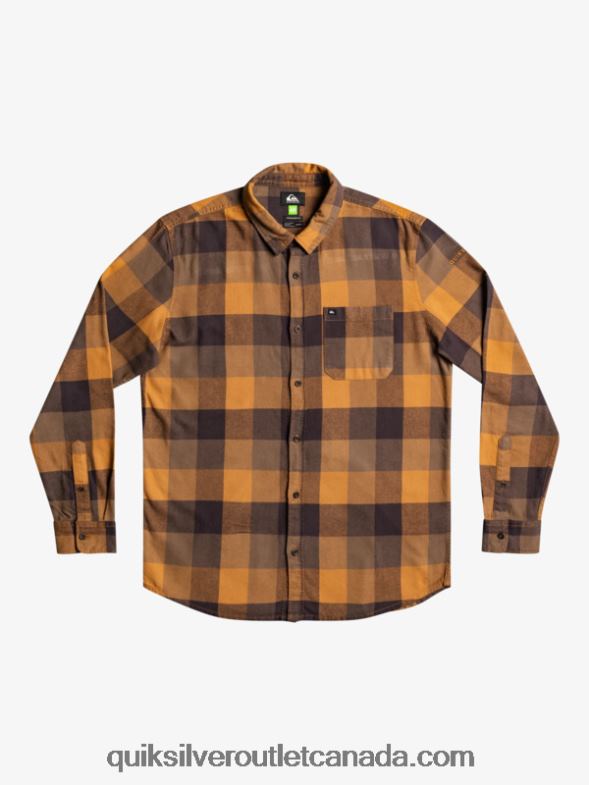 CA Quiksilver Men Motherfly Long Sleeve Flannel Shirt brown sugar motherfly TX4R21574