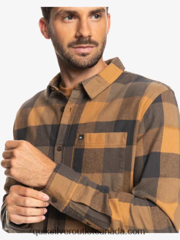 CA Quiksilver Men Motherfly Long Sleeve Flannel Shirt brown sugar motherfly TX4R21574