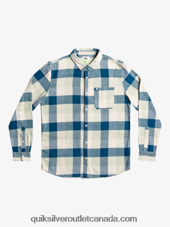 CA Quiksilver Men Motherfly Long Sleeve Flannel Shirt desert sage motherfly TX4R21573