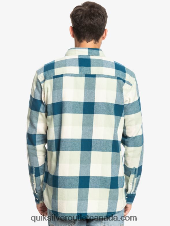 CA Quiksilver Men Motherfly Long Sleeve Flannel Shirt desert sage motherfly TX4R21573