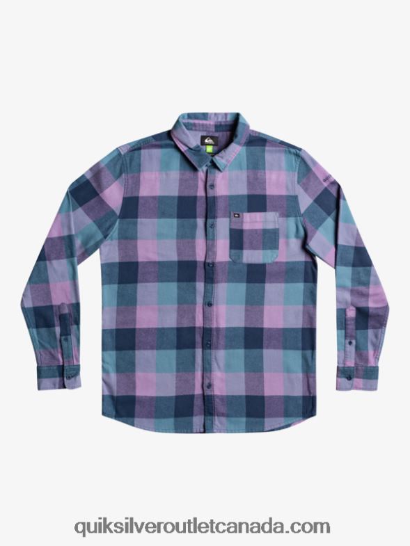 CA Quiksilver Men Motherfly Long Sleeve Flannel Shirt insignia blue motherfly TX4R21572