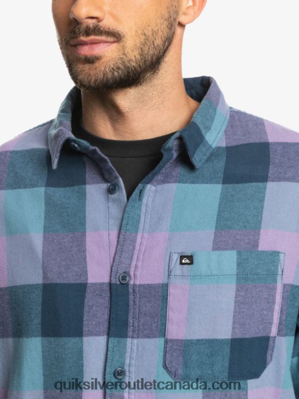 CA Quiksilver Men Motherfly Long Sleeve Flannel Shirt insignia blue motherfly TX4R21572