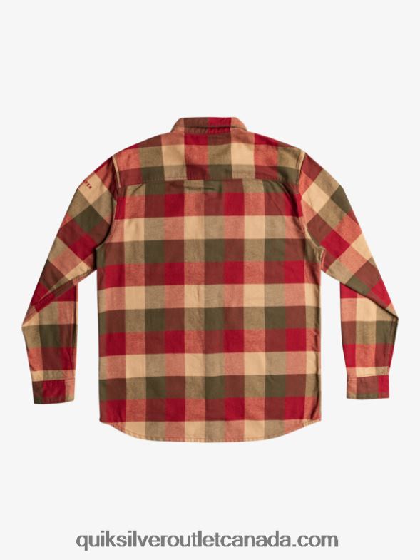 CA Quiksilver Men Motherfly Long Sleeve Flannel Shirt ruby wine motherfly TX4R21571