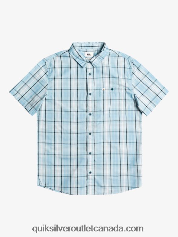CA Quiksilver Men New Swinton Short Sleeve Shirt sky blue swinton TX4R2916
