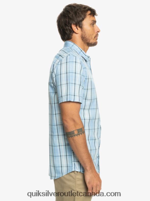 CA Quiksilver Men New Swinton Short Sleeve Shirt sky blue swinton TX4R2916