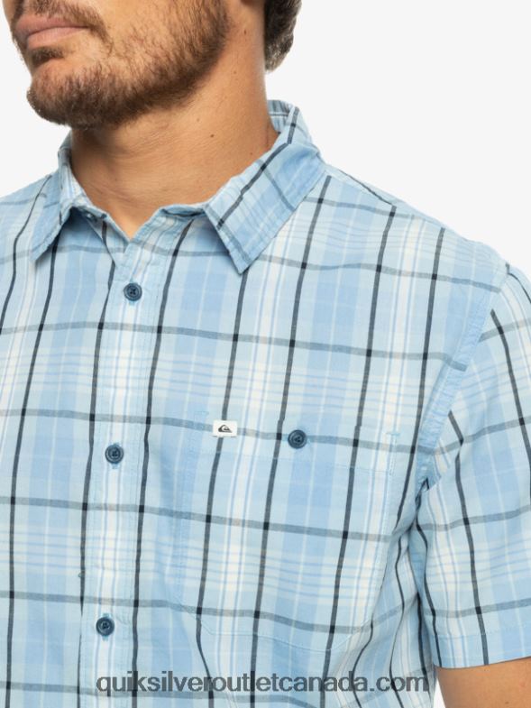 CA Quiksilver Men New Swinton Short Sleeve Shirt sky blue swinton TX4R2916