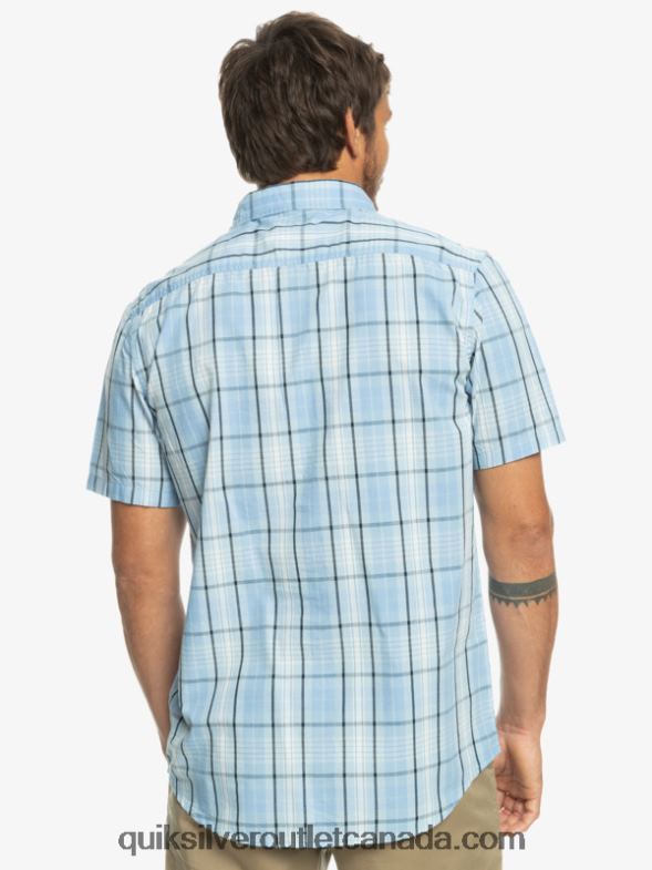 CA Quiksilver Men New Swinton Short Sleeve Shirt sky blue swinton TX4R2916