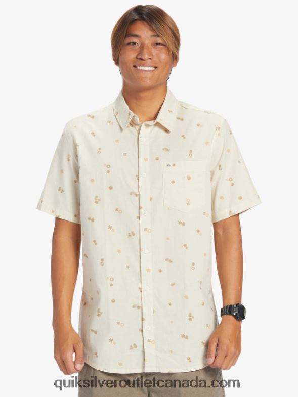 CA Quiksilver Men Peaceful Rave Short Sleeve Shirt birch peaceful rave ss TX4R2590