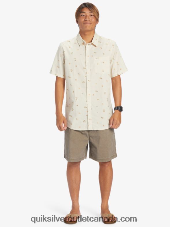 CA Quiksilver Men Peaceful Rave Short Sleeve Shirt birch peaceful rave ss TX4R2590