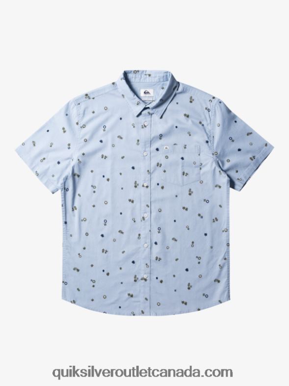 CA Quiksilver Men Peaceful Rave Short Sleeve Shirt celestial blue peaceful rave s TX4R2591