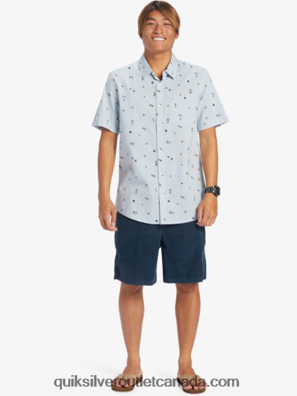 CA Quiksilver Men Peaceful Rave Short Sleeve Shirt celestial blue peaceful rave s TX4R2591