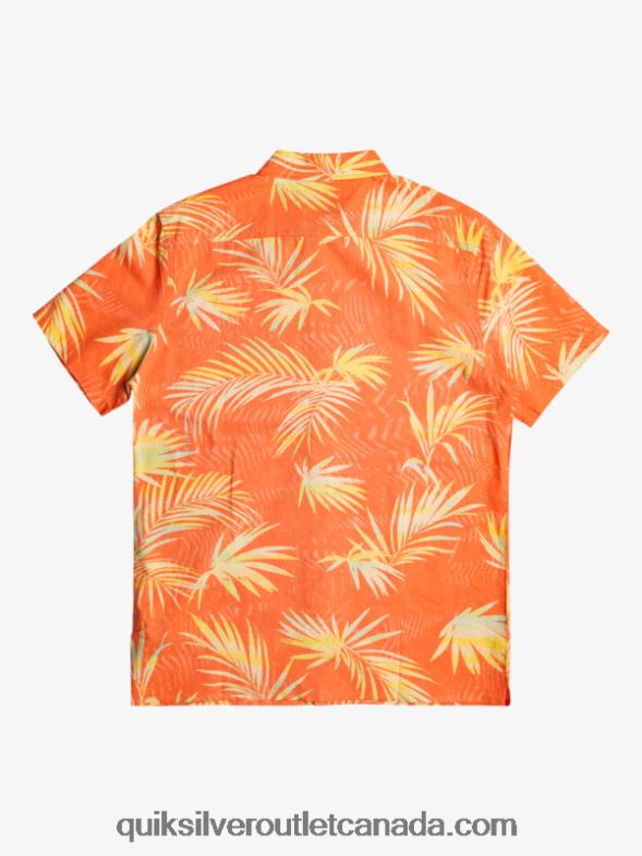 CA Quiksilver Men Ripped Up Cotton Short Sleeve Shirt fresh salmon ripped up TX4R21241