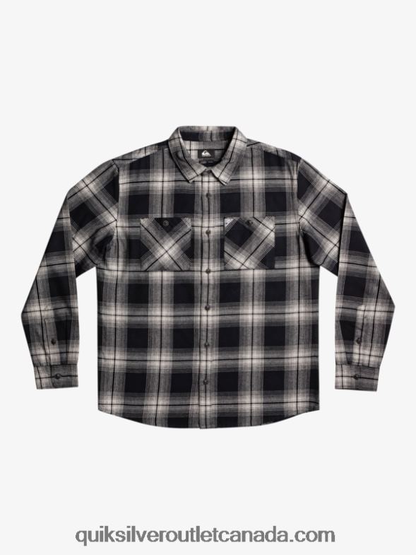 CA Quiksilver Men Saturn Plaid Long Sleeve Shirt black saturn TX4R21692