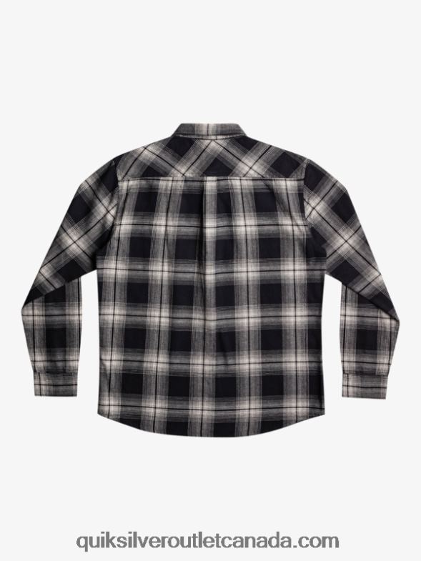 CA Quiksilver Men Saturn Plaid Long Sleeve Shirt black saturn TX4R21692