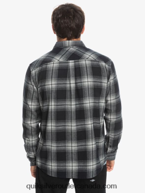 CA Quiksilver Men Saturn Plaid Long Sleeve Shirt black saturn TX4R21692