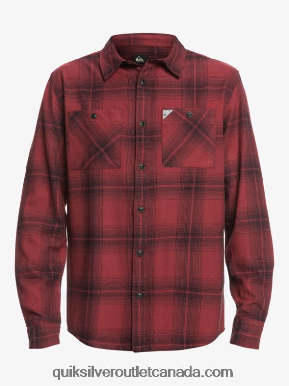 CA Quiksilver Men Saturn Plaid Long Sleeve Shirt ruby wine saturn TX4R21691
