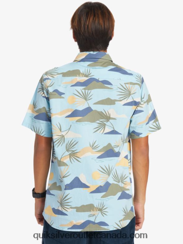 CA Quiksilver Men Slow Dazed Short Sleeve Shirt sky blue slow daze ss TX4R2665