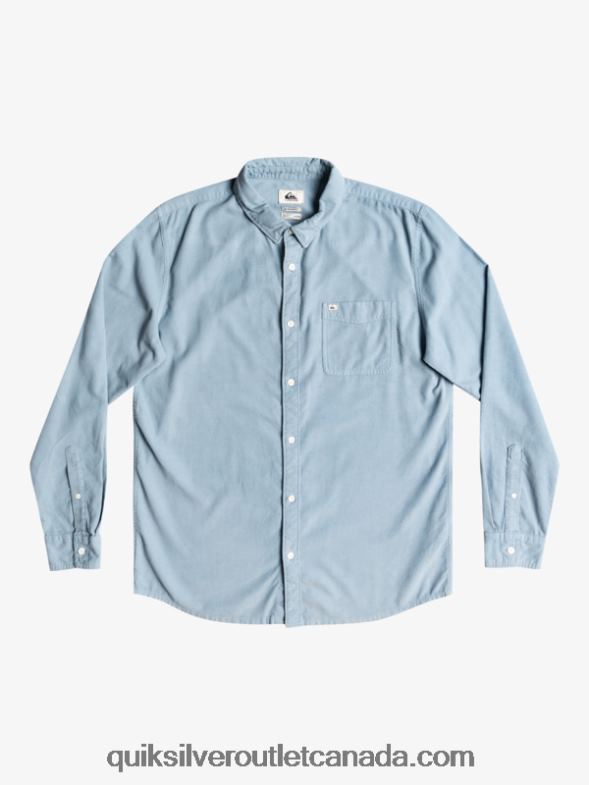 CA Quiksilver Men Smoke Trail Long Sleeve Shirt ashley blue TX4R21225