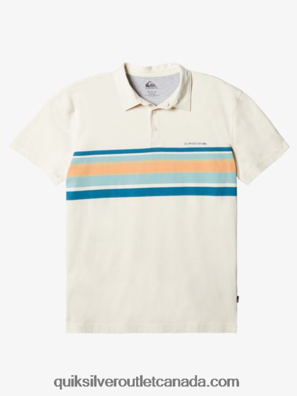 CA Quiksilver Men Stripe Lite Short Sleeve Polo Shirt birch striped lite 1 TX4R21625