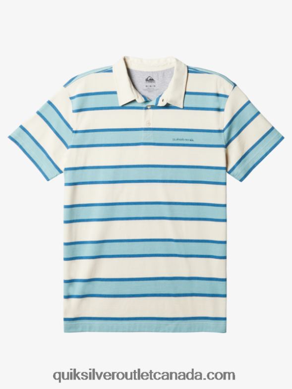 CA Quiksilver Men Stripe Lite Short Sleeve Polo Shirt birch striped lite 3 TX4R21622