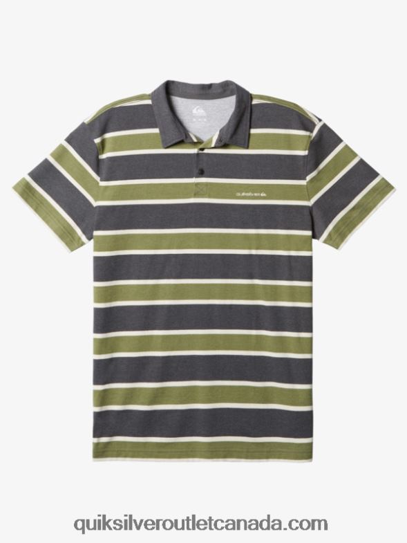 CA Quiksilver Men Stripe Lite Short Sleeve Polo Shirt tarmac striped lite 3 TX4R21623
