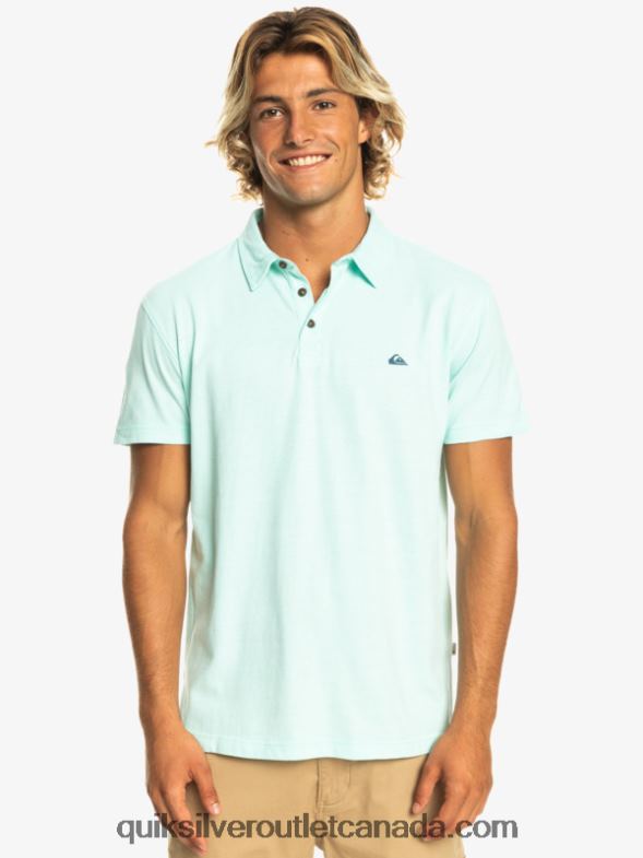 CA Quiksilver Men Sunset Cruise Short Sleeve Polo Shirt beach glass TX4R2481