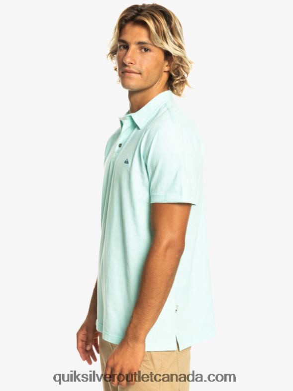 CA Quiksilver Men Sunset Cruise Short Sleeve Polo Shirt beach glass TX4R2481