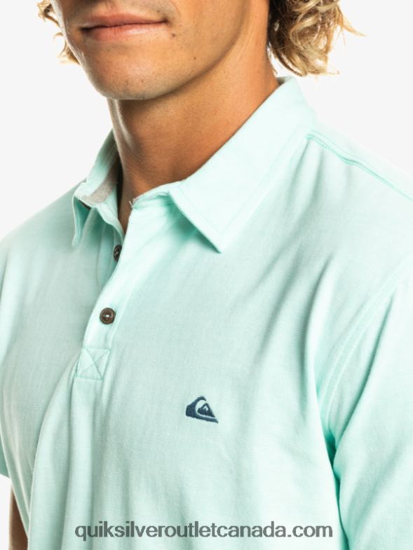 CA Quiksilver Men Sunset Cruise Short Sleeve Polo Shirt beach glass TX4R2481